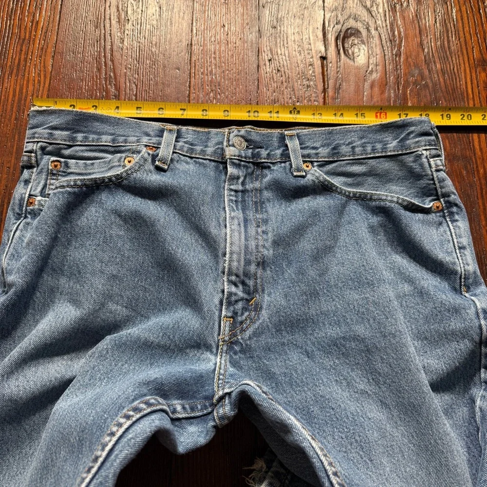Levis 550 Jeans‎ Mens 36x32 Blue Relaxed Straight Faded Whiskers